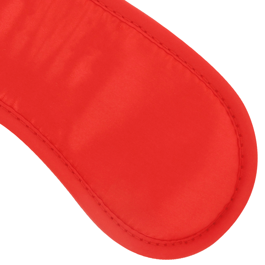Maschera rossa liscia Darkness Bondage, in materiale lucido, con design avvolgente e dettaglio elegante, ideale per giochi BDSM.