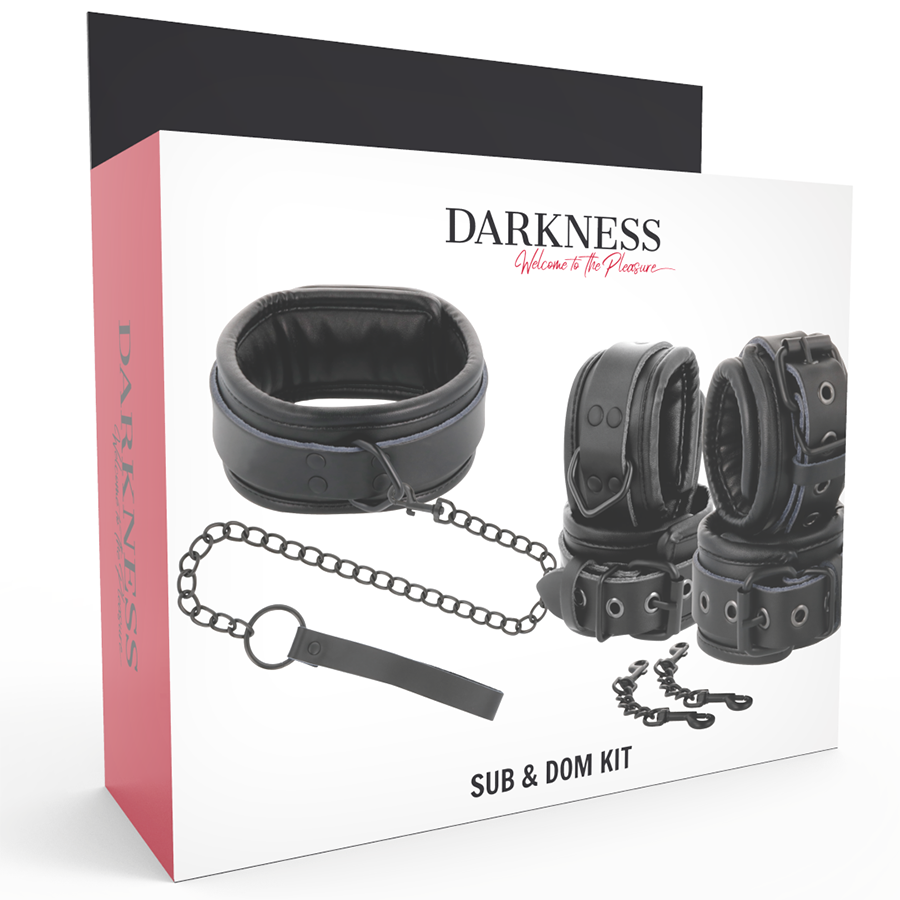 Manette e colletto in pelle nera Darkness, dettagli eleganti e materiali di alta qualità, stile sofisticato e moderno