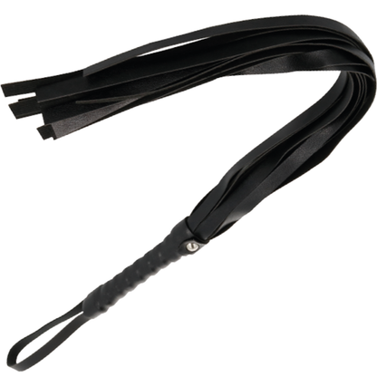 Frusta bondage nera DARKNESS SENSATIONS lunga 45 cm, con impugnatura antiscivolo e finitura in pelle sintetica.