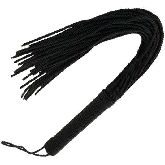 Frusta bondage nera di 50cm di DARKNESS SENSATIONS, con impugnatura resistente e superficie in pelle sintetica.