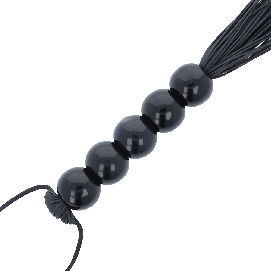 Fascia bondage nera sottile DARKNESS SENSATIONS, frusta in pelle nera con dettagli eleganti per giochi BDSM.