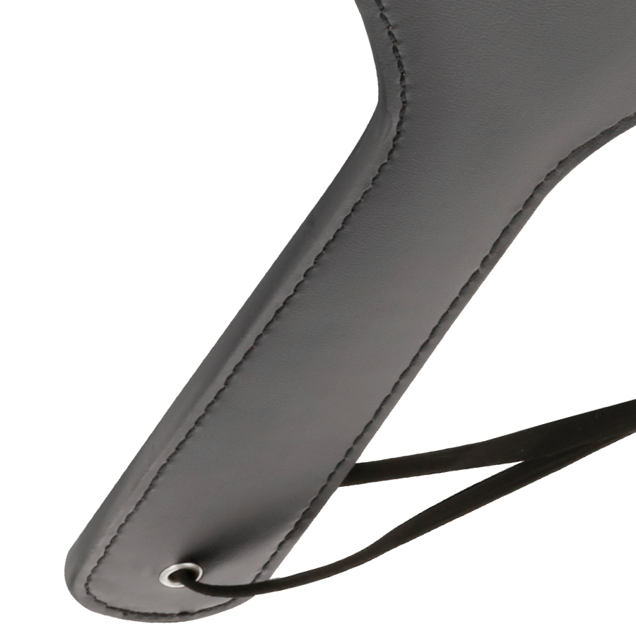 Pagaia dell'amore nera DARKNESS SENSATIONS, accessorio fetish con dettagli in pelle e finitura elegante, visibile nell'immagine.