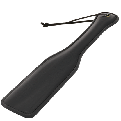 Pala fetish originale in pelle nera DARKNESS SENSATIONS con dettagli robusti e design elegante, perfetta per giochi BDSM.