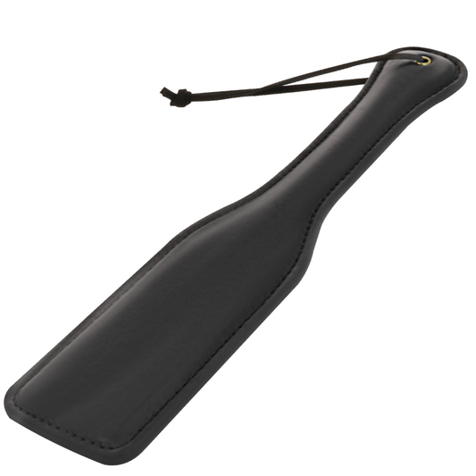 Pala fetish originale in pelle nera DARKNESS SENSATIONS con dettagli robusti e design elegante, perfetta per giochi BDSM.