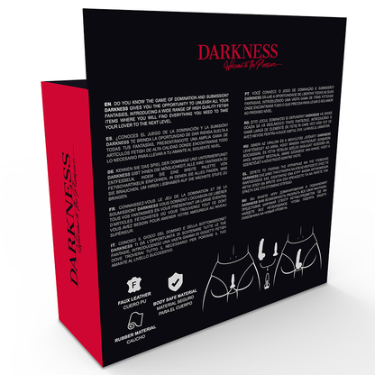 Slip con tappo e dildo intercambiabile Darkness Sensations, elegante e versatile, ideale per giochi intimi e stimolazione.