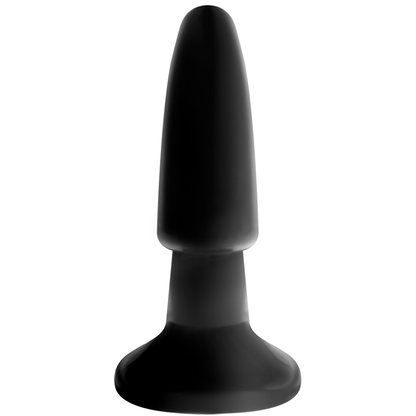 Slip Darkness di Darkness Sensations con tappo e dildo intercambiabile, mostra il prodotto nero in primo piano.
