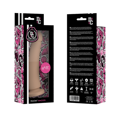 Dildo in silicone medico naturale DELTACLUB, 17 cm di lunghezza, design realistico con diametro di 3 cm, immagine dettagliata.