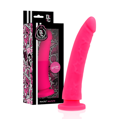 Imbracatura e dildo in silicone rosa DELTACLUB, lunghezza 17 cm, diametro 3 cm, per giochi intimi e stimolazione.
