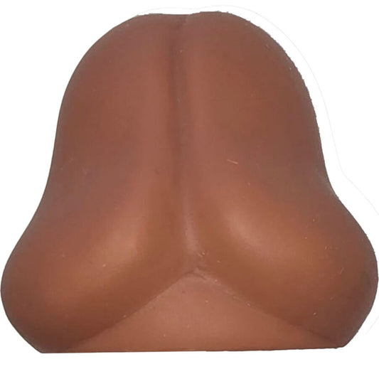 Pene marrone in silicone anti-stress Diablo Picante, modello di colore marrone, con dettagli realistici e texture liscia.