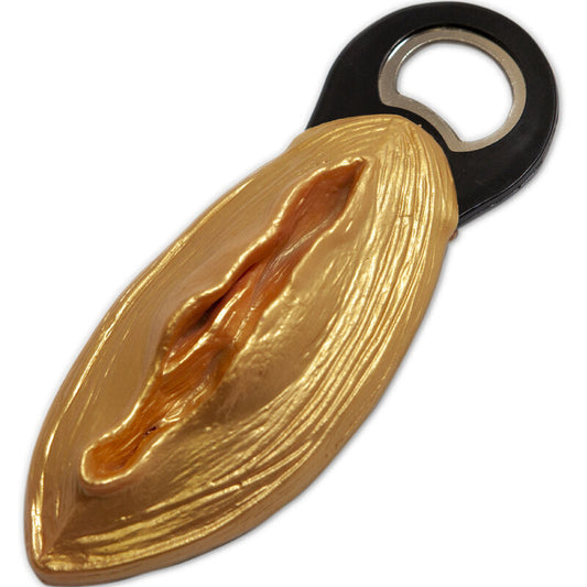 Apri vagina nero e oro Diablo Picante, giocattolo erotico in silicone con design elegante e dettagli lucidi.