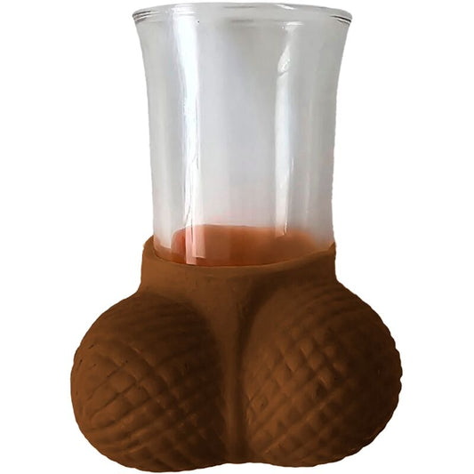 Bicchiere da shot in vetro Diablo Picante con decorazione di uova mulato, design elegante per drink originali.