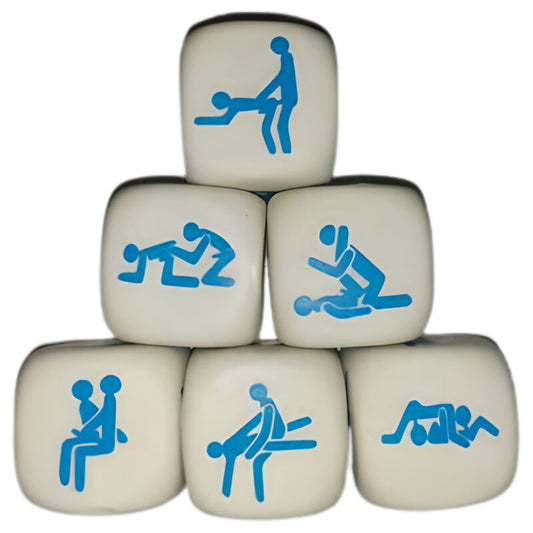 Dadi Kamasutra Diablo Picante per ragazzi, scatola con dadi colorati e simboli erotici, gioco divertente e piccante.