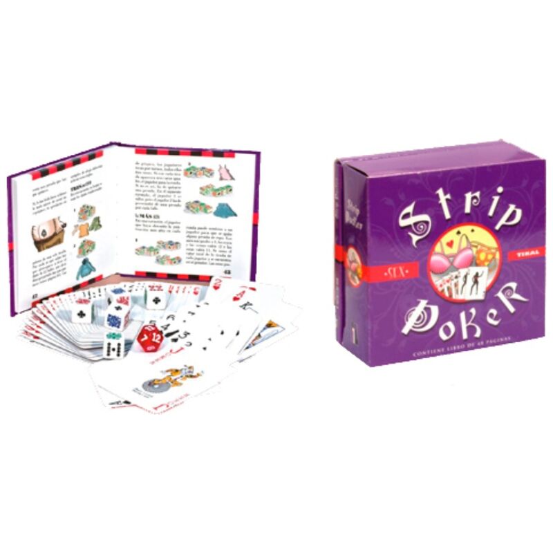 Gioco di carte Strip Poker Diablo Picante con carte colorate e istruzioni visibili, ideale per divertenti serate tra amici