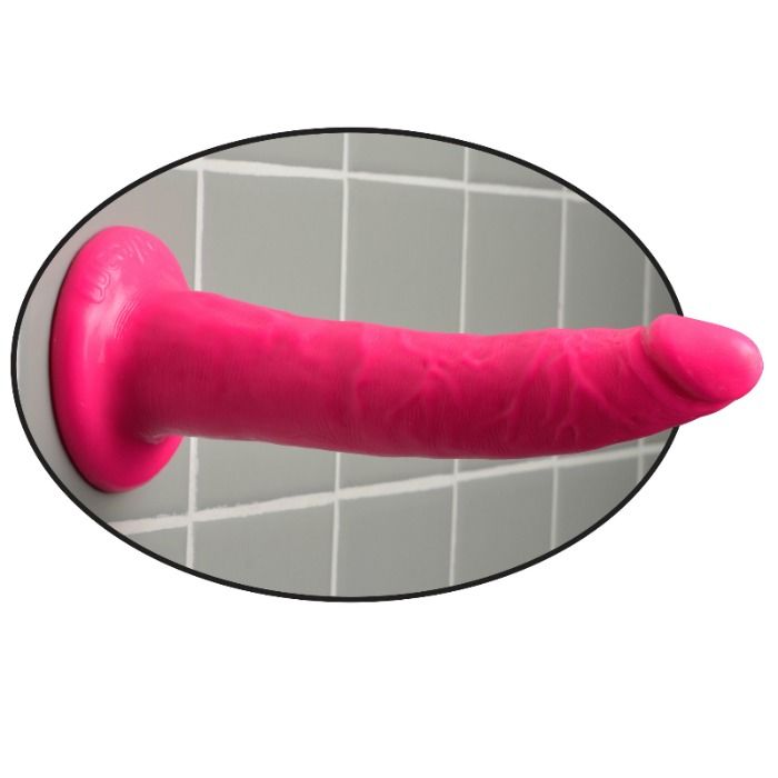 Dildo rosa DILLIO lungo 17,8 cm, dettagli realistici, morbido e liscio, ideale per stimolazione e piacere personale.