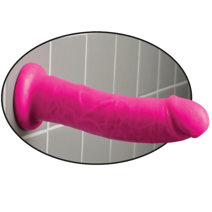 Dildo rosa DILLIO da 20,32 cm, dettaglio del prodotto con superficie liscia e design realistico.