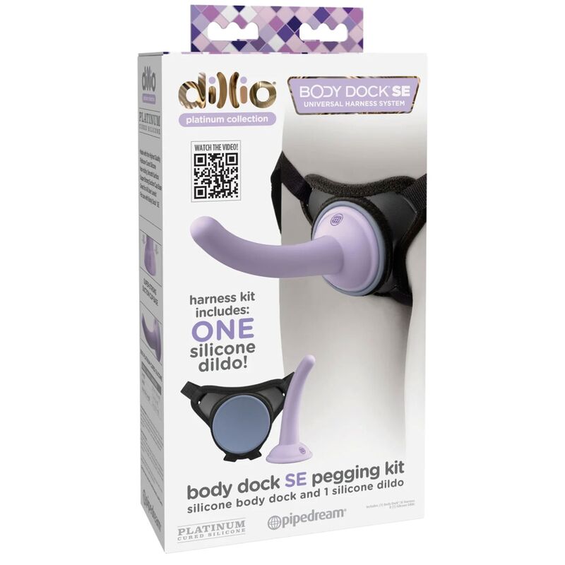 Imbragatura viola DILLIO in stile body dock, dettaglio di design e finiture, comoda e versatile per il look completo.