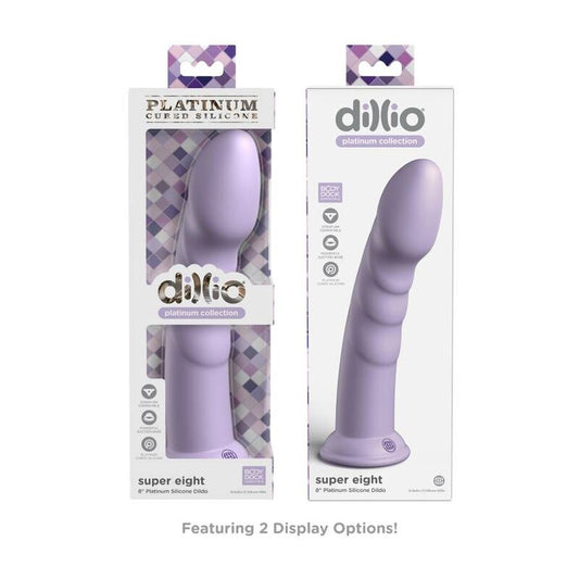 Fioriera DILLIO Super Eight in plastica viola, altezza 20,32 cm, con design elegante e resistente.