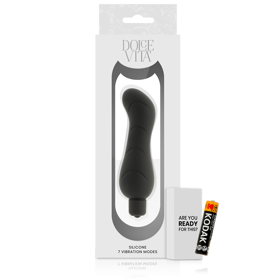 DOLCE VITA G-SPOT nero, dildo in silicone nero con forma ergonomica e stimolante, ideale per piacere e relax.