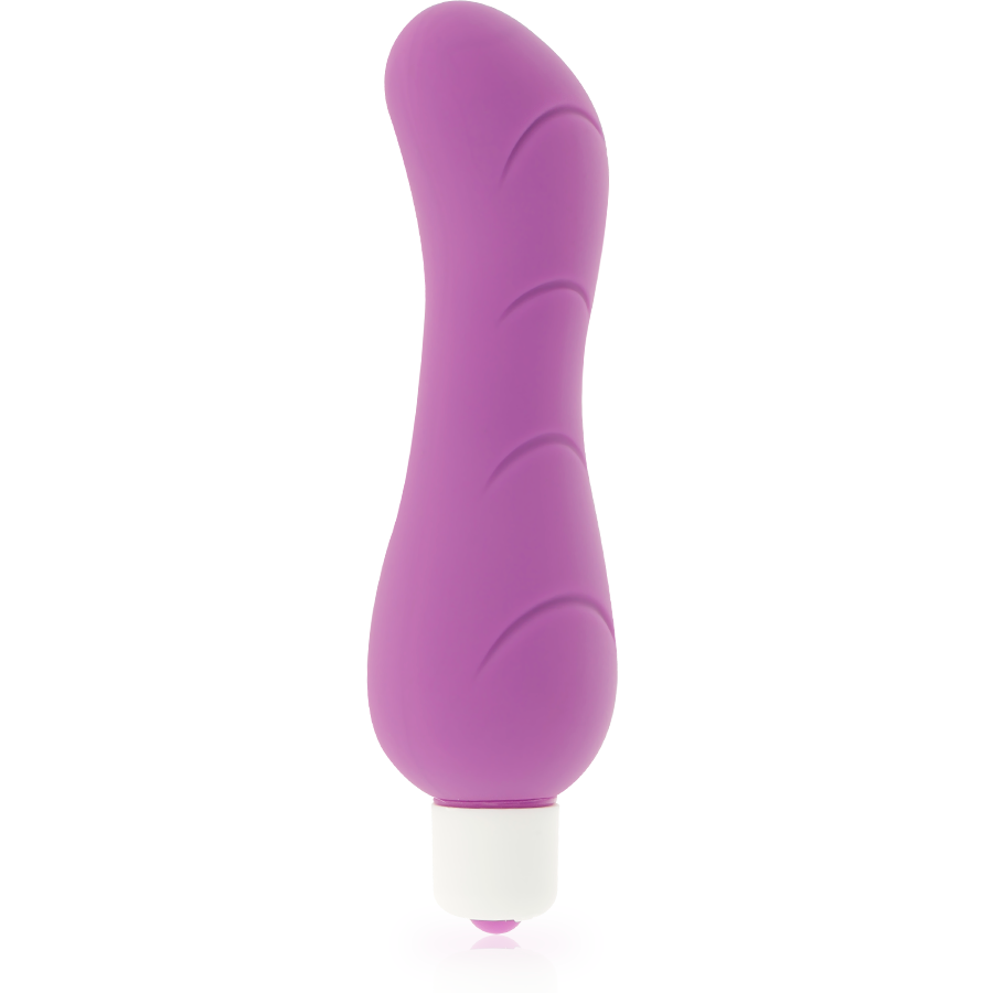 DOLCE VITA G-Spot Purple Silicone, dildo rosa in silicone con forma ergonomica per stimolazione del punto G.