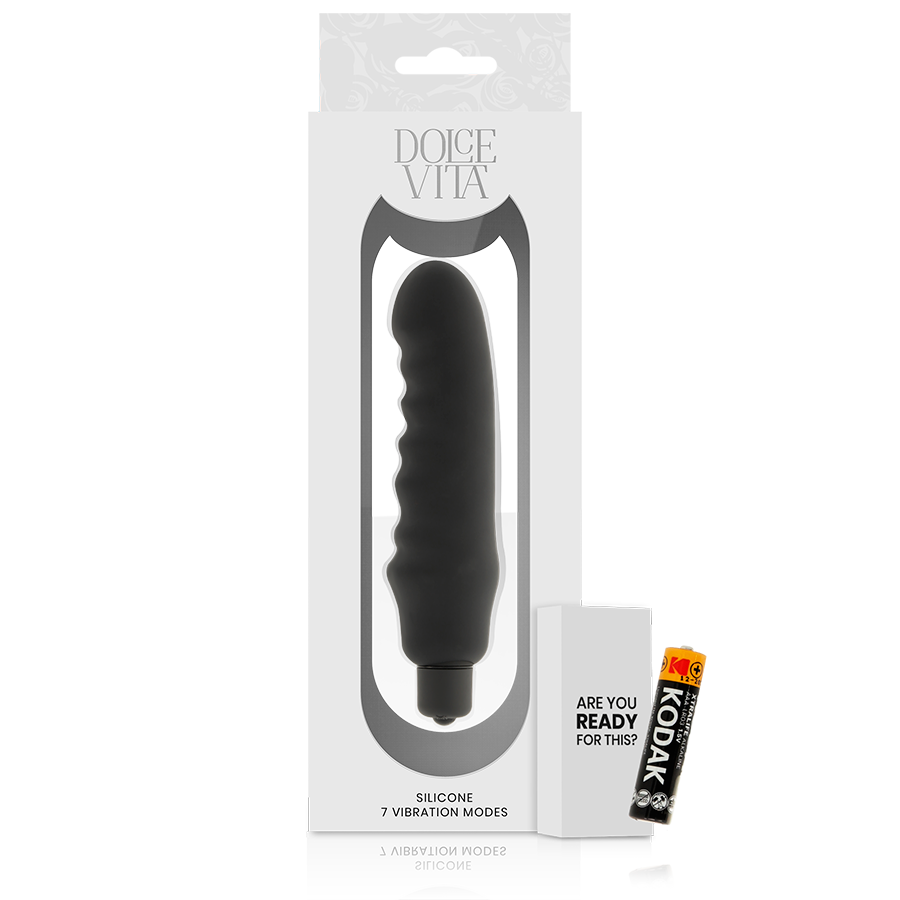 Scarpa Dolce Vita Genius Black in silicone, con suola piatta e design elegante, visualizzata dall'immagine.