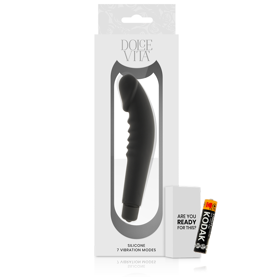Silicone nero Dolce Vita Piacere Realistico, dettaglio di superficie e contorni dall'aspetto naturale e realistico.