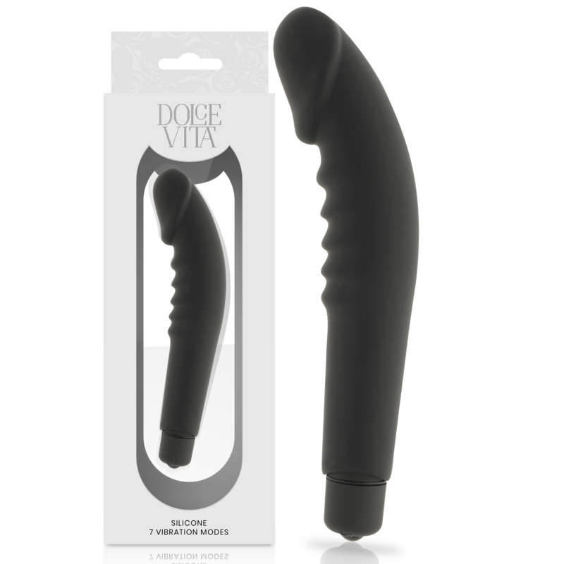 Silicone nero Dolce Vita Piacere Realistico, dettaglio realistico e superficie morbida, prodotto di alta qualità e design realistico.