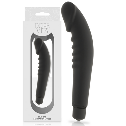 Silicone nero Dolce Vita Piacere Realistico, dettaglio realistico e superficie morbida, prodotto di alta qualità e design realistico.