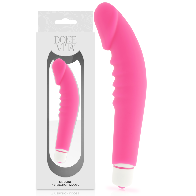 Silicone realistico DOLCE VITA - Realistic Pleasure Pink, morbido e dettagliato, ideale per il piacere personale, in rosa.