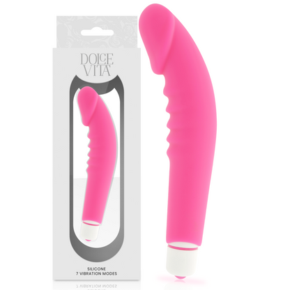 Silicone realistico DOLCE VITA - Realistic Pleasure Pink, morbido e dettagliato, ideale per il piacere personale, in rosa.