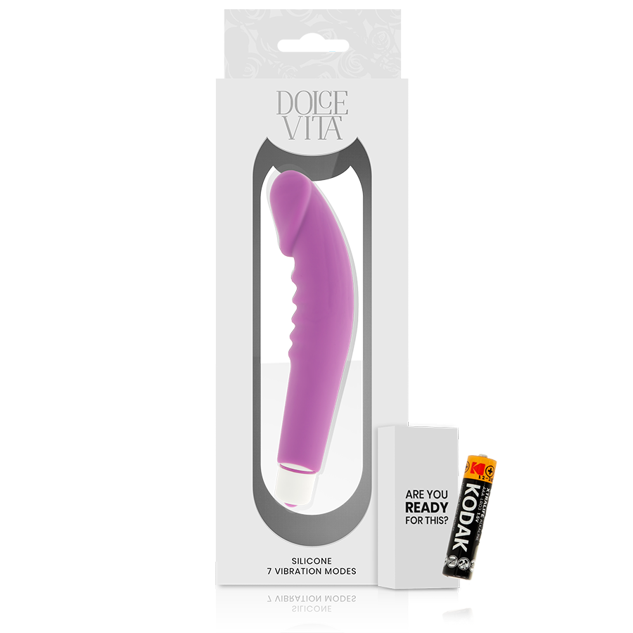Silicone realistico Dolce Vita Pleasure Viola, morbido e dettagliato, per uso personale, in foto.
