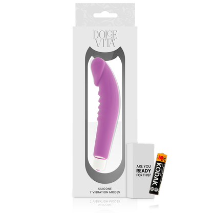 Silicone realistico Dolce Vita Pleasure Viola, morbido e dettagliato, per uso personale, in foto.