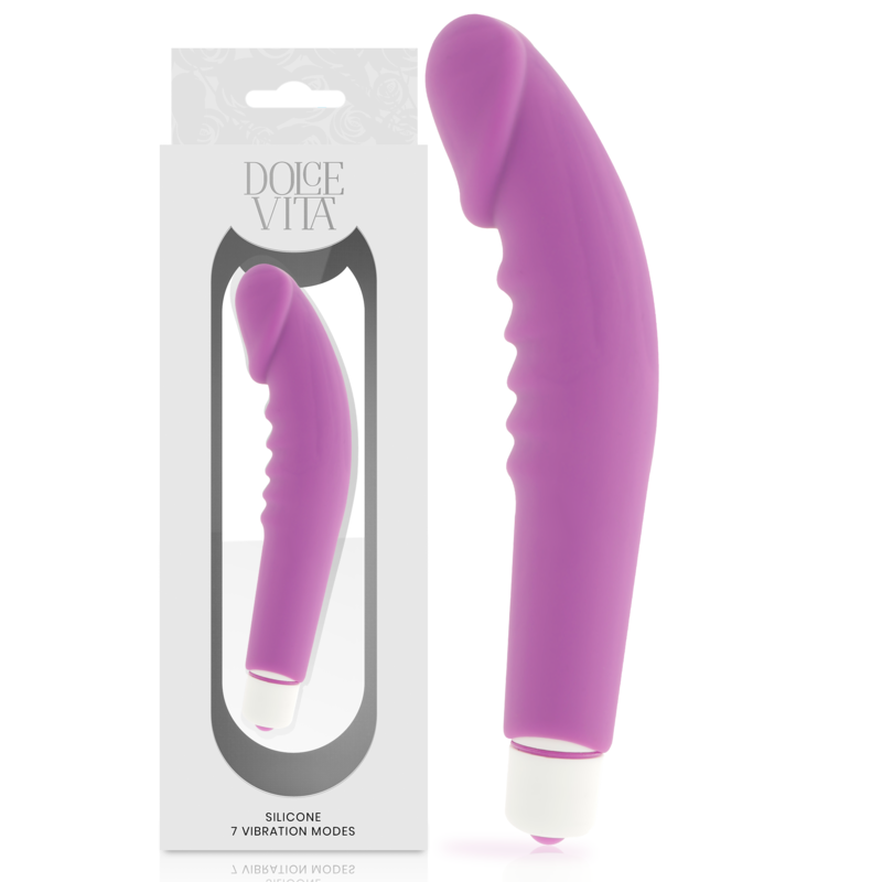 Silicone Dolce Vita Realistic Pleasure Viola, modello realistico colorato, con dettagli anatomici e superficie liscia.
