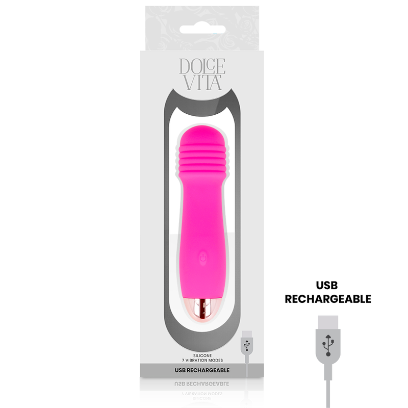 Vibratore ricaricabile Dolce Vita con tre rosa, 7 velocità, design elegante e funzionale, ideale per il piacere personale.