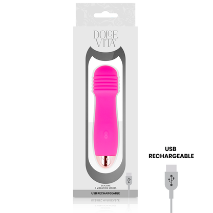 Vibratore ricaricabile Dolce Vita con tre rosa, 7 velocità, design elegante e funzionale, ideale per il piacere personale.