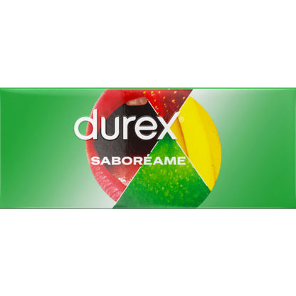 Preservativi Durex Frutta del Piacere in confezione da 144, con confezione di preservativi colorati e fruttati.