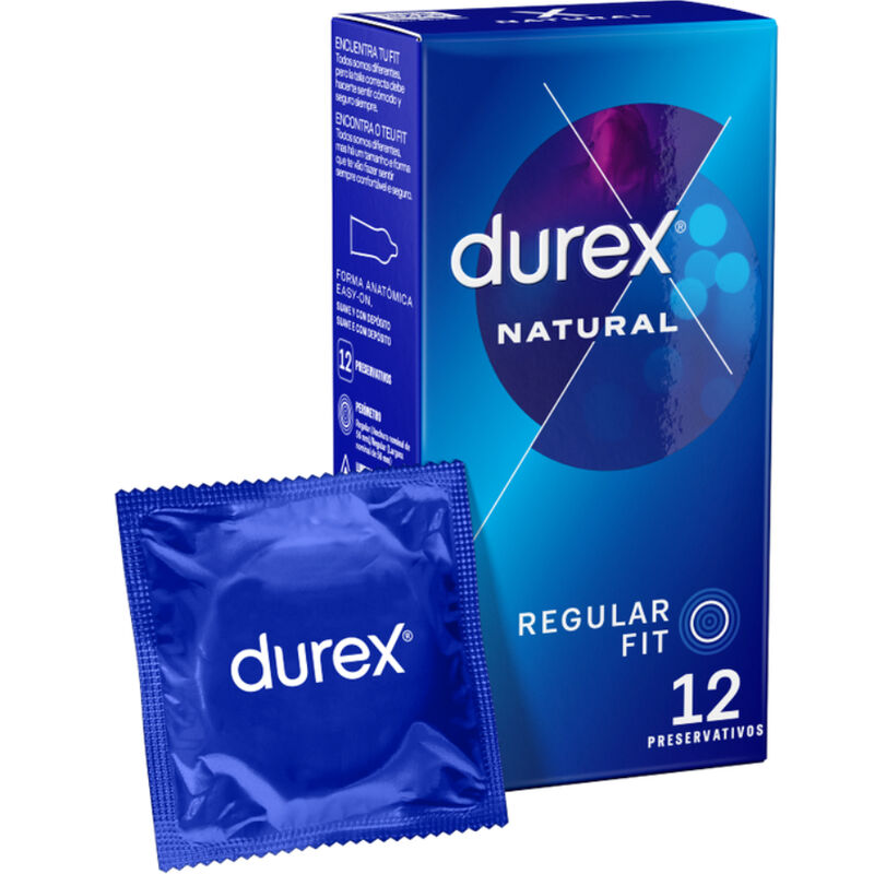 Confezione di 12 preservativi Durex Natural Plus, confezione di profilattici Durex Condoms, in confezione da 12 unità.