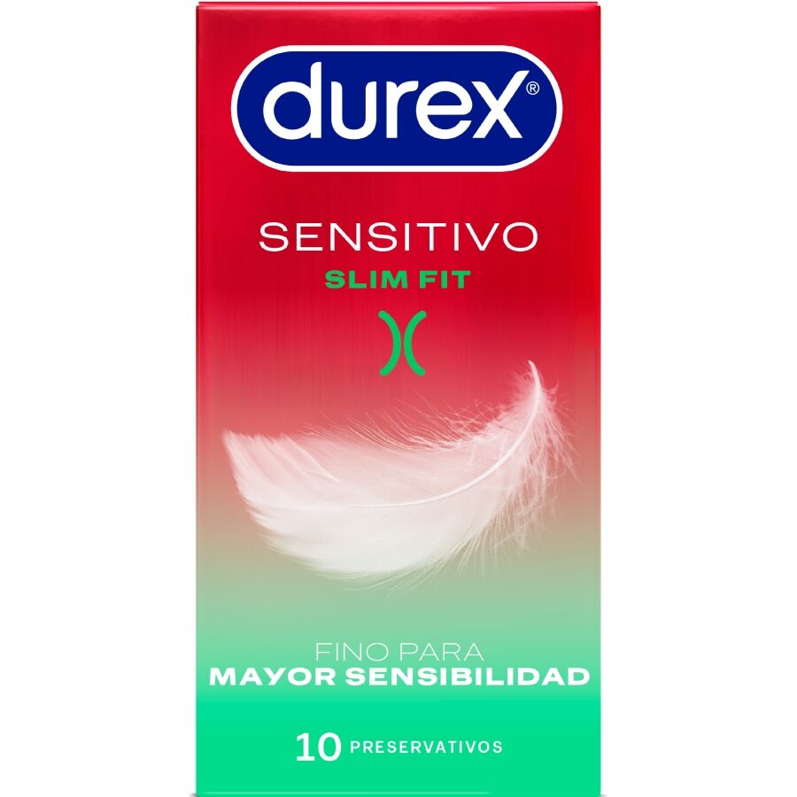 Confezione di 10 preservativi Durex Sensitivo Slim Fit, design sottile e confortevole, per un'esperienza sensuale e sicura