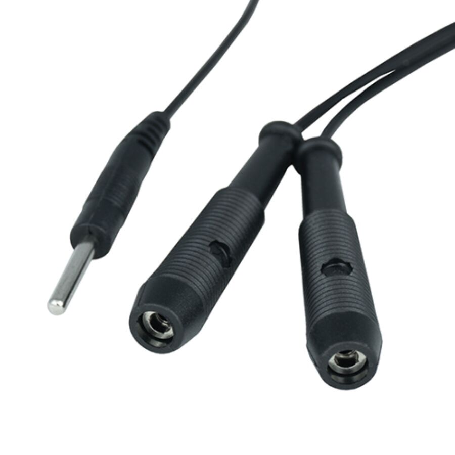 Cavo combinatore trifase Electrastim per dispositivi di stimolazione elettrica, con connettori robusti e design professionale