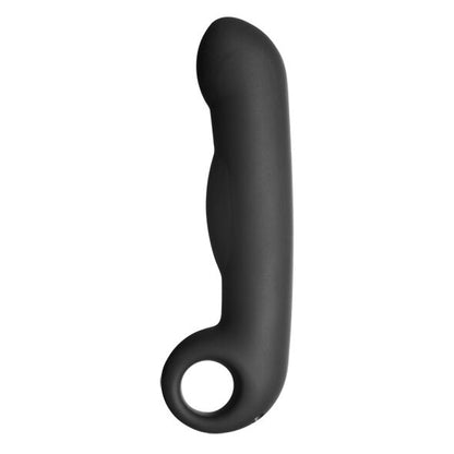 Dildo in silicone nero ElectraStim Ovid, design realistico e dettagliato, ideale per stimolazione e piacere personale.