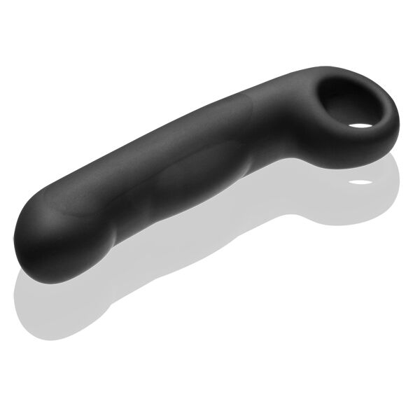 Dildo in silicone nero Electrastim Ovid, dettagli lisci e curvi, ideale per stimolazione e piacere personale.