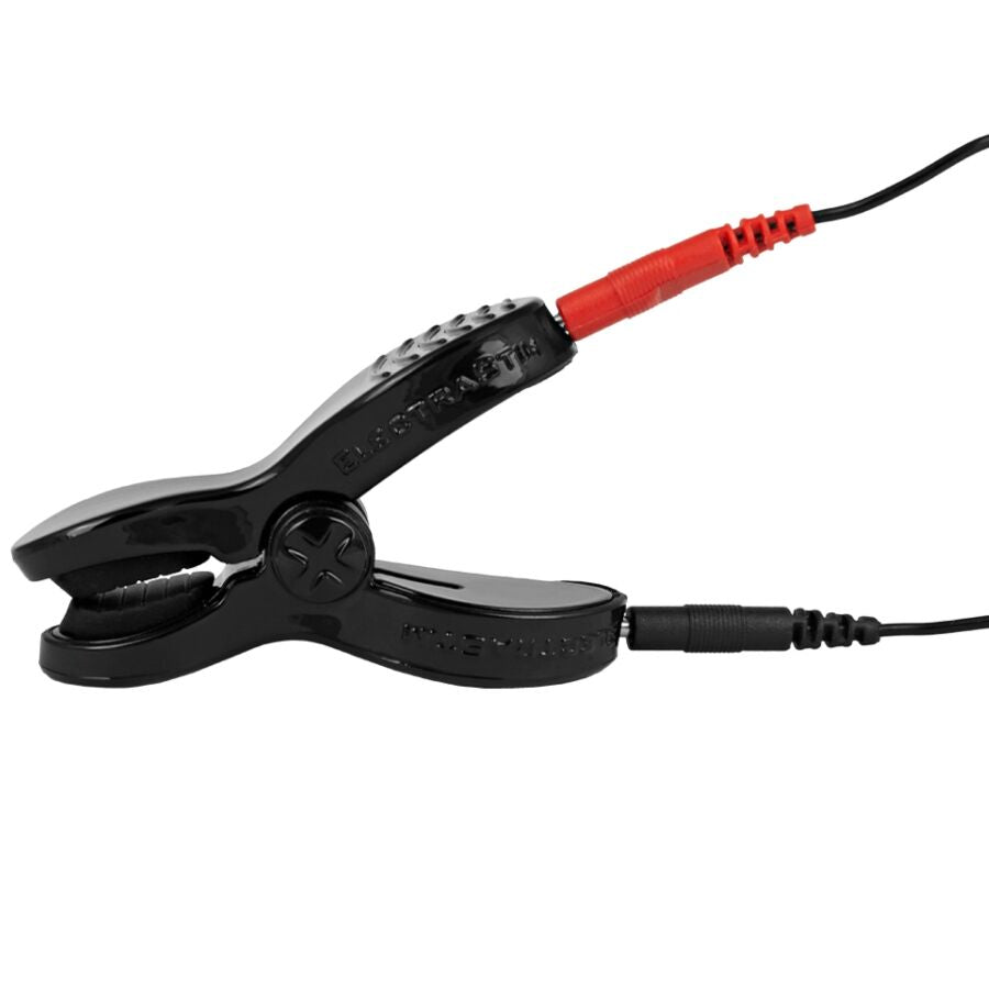 Pinza elettrica bipolare ElectraStim Electraclamp con manico ergonomico e morsetti metallici per stimolazione e applicazioni elettriche.