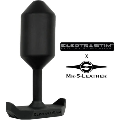 Spina anale ELETTROSTIM in pelle nero, dispositivo di stimolazione elettronica per uso anale, marca ELECTRASTIM.