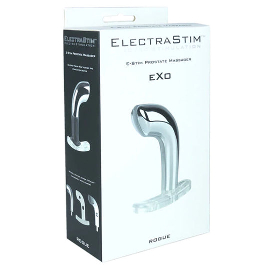 Massaggiatore della prostata ElectraStim EXO Rogue con design ergonomico e superficie liscia, ideale per stimolazione e relax.
