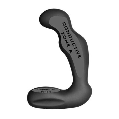 Massaggiatore prostatico Electrastim Sirius in silicone nero, con forma ergonomica e superficie liscia.