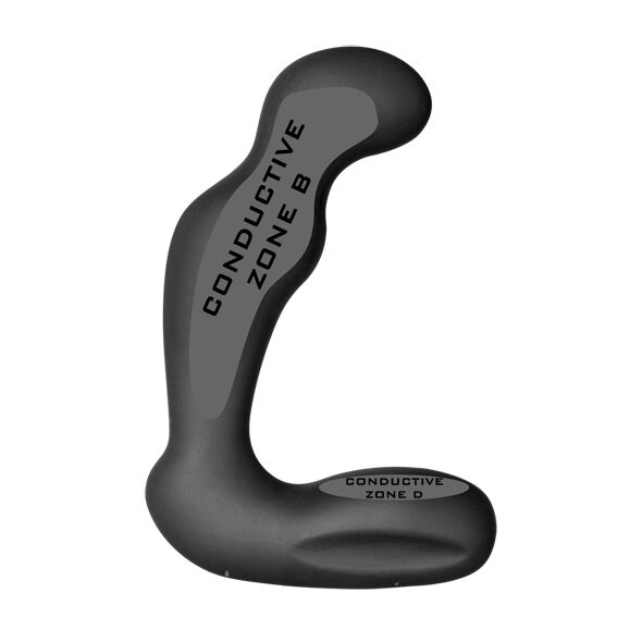 Massaggiatore prostatico Electrastim Sirius in silicone nero, design elegante e dettagli realistici.
