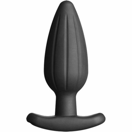 Tappo rocker in silicone nero grande di ELECTRASTIM, superficie liscia e resistente, ideale per stimolazione e piacere.