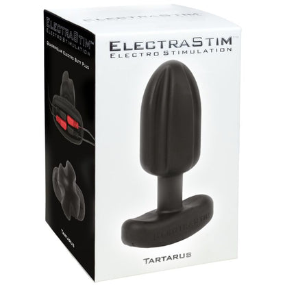 Plug anale quadripolare in silicone nero ELECTRASTIM Tartarus, con design ergonomico e superficie liscia.
