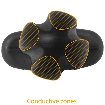 Plug anale quadripolare Electrastim Tartarus in silicone nero, con design liscio e forma ergonomica.
