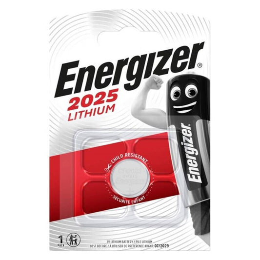 Pilas de litio ENERGIZER CR2025 de 3V, tamaño de botón, una unidad, para dispositivos electrónicos pequeños