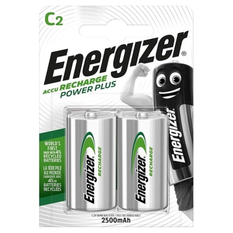 Batterie ricaricabili ENERGIZER Power Plus HR14 C da 2500mAh, 2 pezzi, per dispositivi ad alta energia